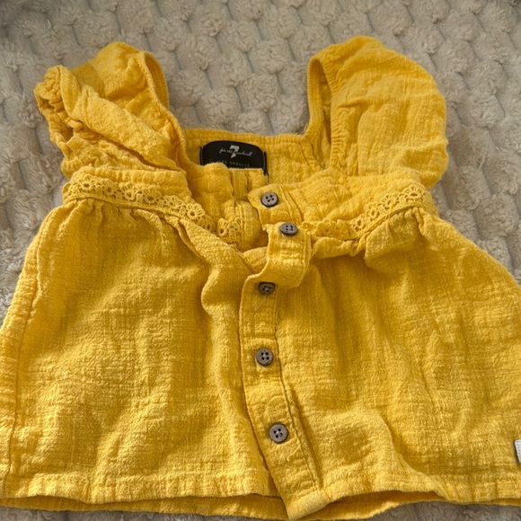 Yellow Ruffled Top and Denim Shorts Set - Picture 5 of 7